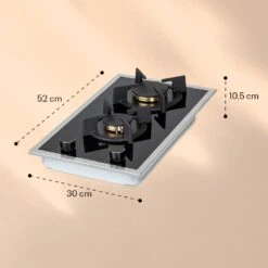Goldflame Domino Prime Gaskochfeld 2-flammig Messing-Brenner Glaskeramik -Haushaltsgeräte 10037806 yy 0007 logo