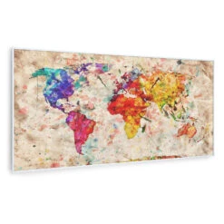 Wonderwall Air Art Smart Infrarotheizung Farbige Karte 120x60cm 700W