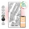 Wonderwall Air Art Smart Infrarotheizung Map New York 60x120cm 700W