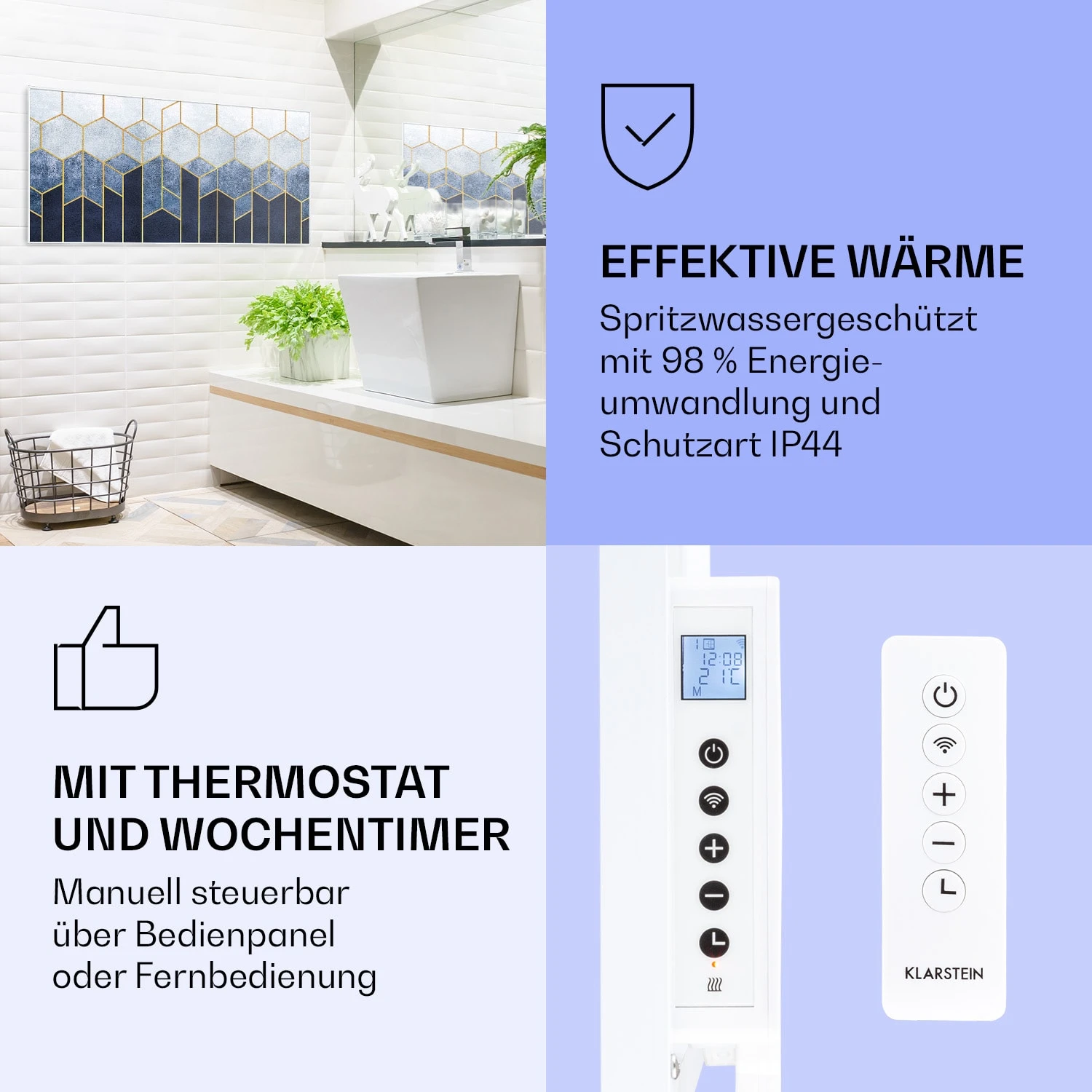 Wonderwall Air Art Smart Infrarotheizung Blaue Linie 120x60cm 700W 4 Wonderwall Air Art Smart Infrarotheizung Blaue Linie 120x60cm 700W – Bild 4