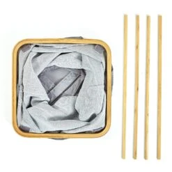 Wäschekorb Eckig Bambus Baumwollleinen Einfacher Aufbau -Haushaltsgeräte 10037999 yy 0003 logo