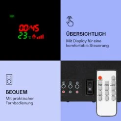 Klarstein Lamington Elektrokamin 2000 W LED-Flammen Heizlüfter Timer Ambientelicht -Haushaltsgeräte 10038006 de 0005 logo