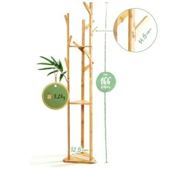 Garderobe Dreieckig 3 Ablagen 32,5x166cm (ØxH) 100% Bambus 13 Garderobe Dreieckig 3 Ablagen 32,5x166cm (ØxH) 100% Bambus -Haushaltsgeräte 10038018 yy 0007 logo