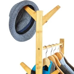 Garderobe Ablage Kleiderständer 57,5 X 173cm Asymmetrisch Bambus -Haushaltsgeräte 10038021 yy 0004 logo