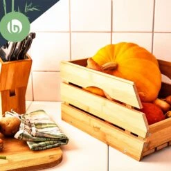 Stapelkiste Aus Bambus Gute Luftzirkulation Stapelbar 27x20,5x38cm -Haushaltsgeräte 10038071 yy 0005 logo