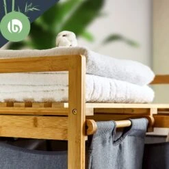 Wäschestation 2 Herausnehmbare Säcke Bambus Baumwolle -Haushaltsgeräte 10038102 yy 0003 logo