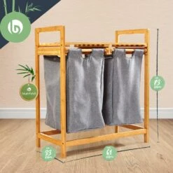 Wäschestation 2 Herausnehmbare Säcke Bambus Baumwolle -Haushaltsgeräte 10038102 yy 0008 logo