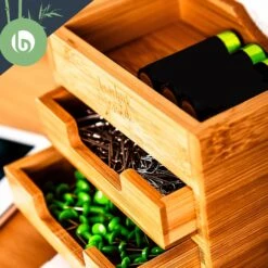 Schreibtischorganizer Mit 2 Ausziehfächern 15 X 9,5 X 12,5 Cm Bambus -Haushaltsgeräte 10038119 yy 0003 logo
