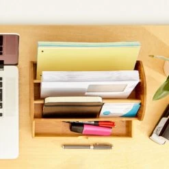 Schreibtischorganizer Mit Schublade 3 Fächer 27,5x11x15 Cm 100% Bambus -Haushaltsgeräte 10038131 yy 0005 logo