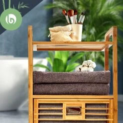 2-in-1 Standregal 2 Ablagefächer Herausnehmbarer Korb Bambus Baumwolle 12 2-in-1 Standregal 2 Ablagefächer Herausnehmbarer Korb Bambus Baumwolle -Haushaltsgeräte 10038135 yy 0005 logo
