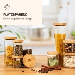 Stapelglas Mit Bambusdeckel 1000 Ml Stapelbar Luftdicht 8 Stapelglas Mit Bambusdeckel 1000 Ml Stapelbar Luftdicht -Haushaltsgeräte 10038241 de 0003 logo