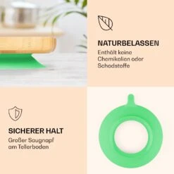 Kindergeschirr Bambusteller & Löffel 250 Ml Inkl. Saugnapf 18 X 18 Cm -Haushaltsgeräte 10038289 de 0003 logo