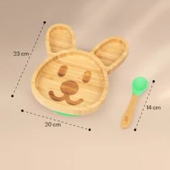 Kindergeschirr Bambusteller & Löffel 250 Ml Inkl. Saugnapf 18 X 18 Cm -Haushaltsgeräte 10038289 yy 0006 logo