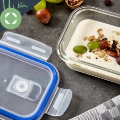 Rechteckige Glasbox 1520 Ml, 1040 Ml, 640 Ml, 370 Ml Mit Deckel 4er-Set -Haushaltsgeräte 10038296 yy 0005 logo