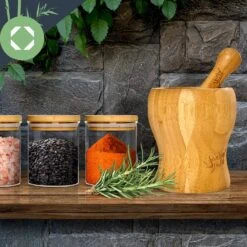 Runde Gläser Bambusdeckel 10 Stück Je 150 Ml Luftdicht -Haushaltsgeräte 10038299 yy 0006 logo