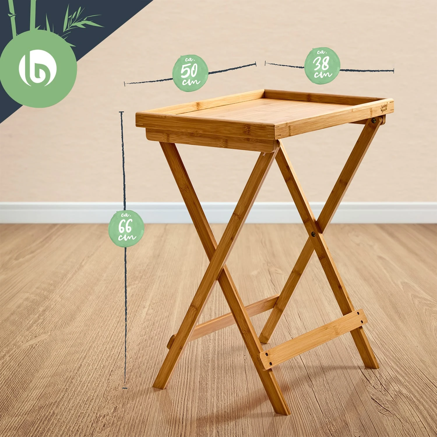 Beistelltisch Für Frühstück Leicht 50 X 66 X 38 Cm Nachhaltig Bambus 5 Beistelltisch Für Frühstück Leicht 50 X 66 X 38 Cm Nachhaltig Bambus – Bild 5