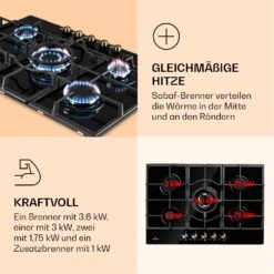 Victoria 5 Gaskochfeld 5-flammig Sabaf-Brenner Glaskeramik Retro-Look -Haushaltsgeräte 10038376 de 0003 logo