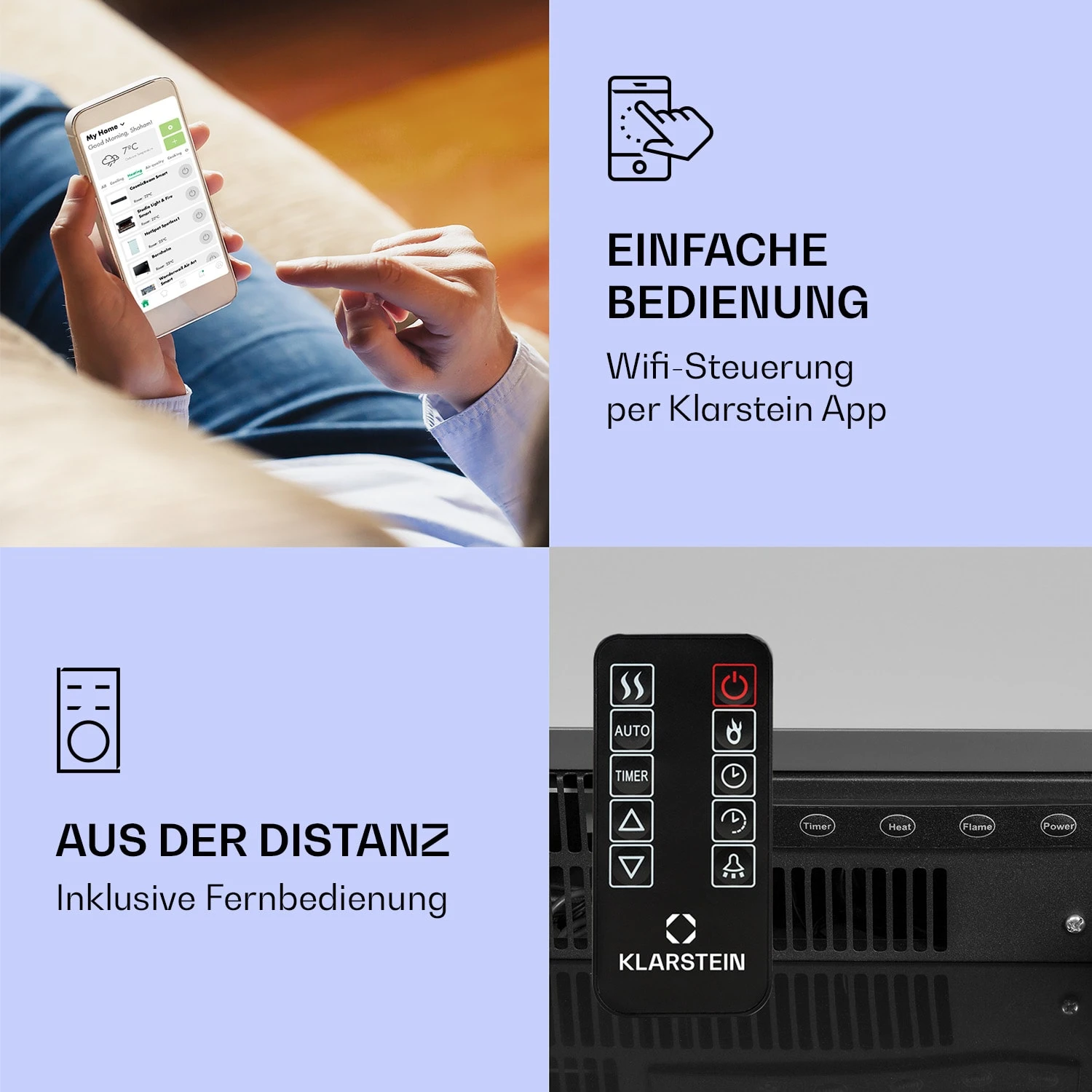 Studio Light & Fire 2 Smart Kamin 1000/2000W MDF WiFi-Steuerung 2 Studio Light & Fire 2 Smart Kamin 1000/2000W MDF WiFi-Steuerung – Bild 2