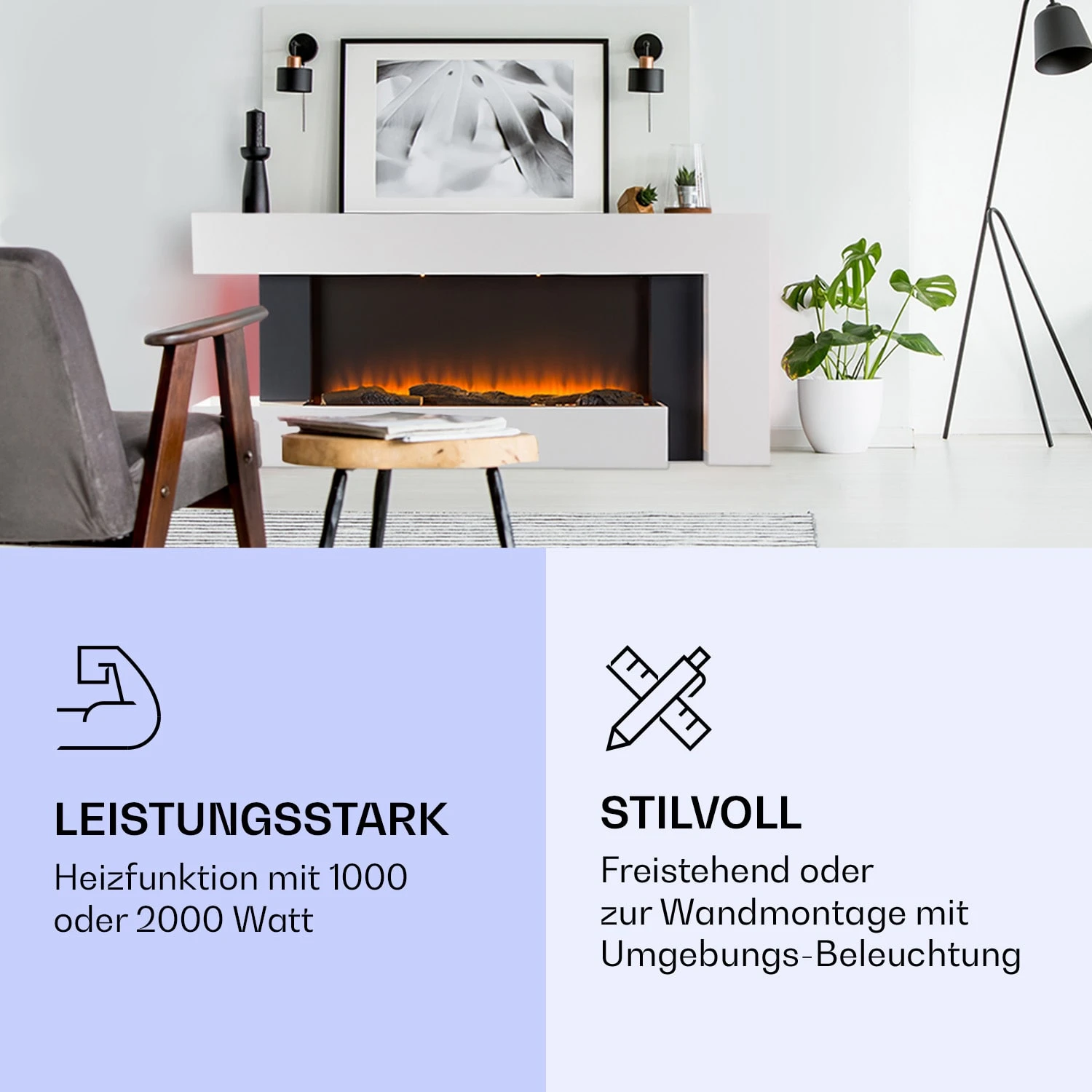 Studio Light & Fire 2 Smart Kamin 1000/2000W MDF WiFi-Steuerung 3 Studio Light & Fire 2 Smart Kamin 1000/2000W MDF WiFi-Steuerung – Bild 3