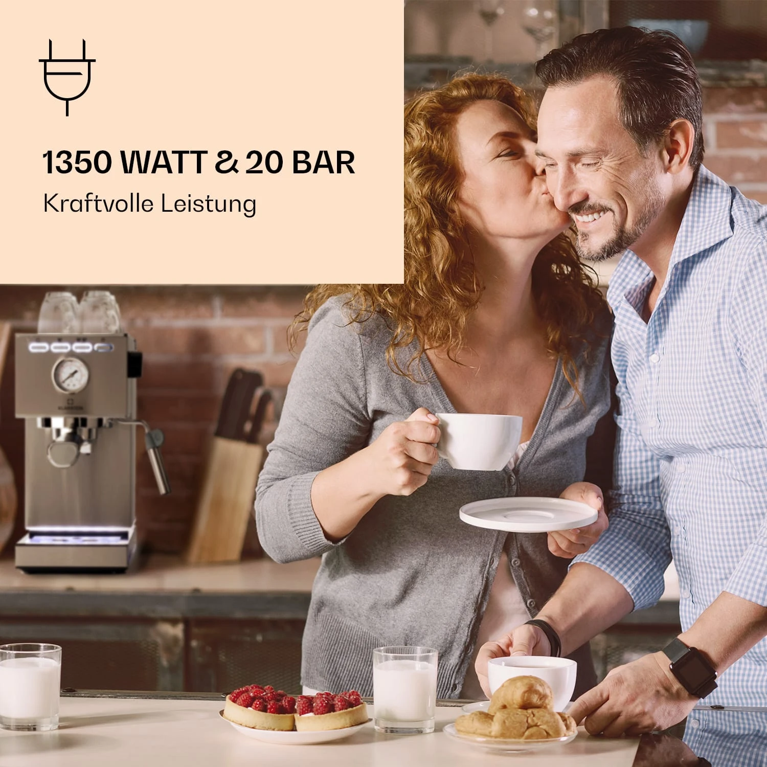 Pausa Espressomaker 1350 Watt 20 Bar Druck Wassertank: 1,4 Liter Edelstahl 2 Pausa Espressomaker 1350 Watt 20 Bar Druck Wassertank: 1,4 Liter Edelstahl – Bild 2