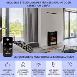 Studio 5 Arc Elektrokamin 1800 W LED-Flammen Heizlüfter Fernbedienung -Haushaltsgeräte 10038401 de 0006 usp