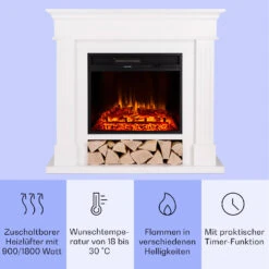 Las Pilas Elektrokamin Heizlüfter 900/1800W Wochentimer Fernbedienung -Haushaltsgeräte 10038629 de 0003 usp