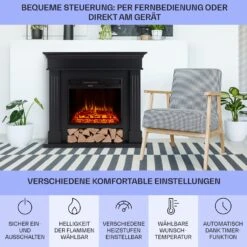 Las Pilas Elektrokamin Heizlüfter 900/1800W Wochentimer Fernbedienung 13 Las Pilas Elektrokamin Heizlüfter 900/1800W Wochentimer Fernbedienung -Haushaltsgeräte 10038630 de 0006 usp