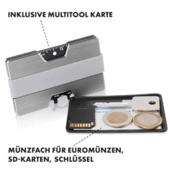 NANO Slim Wallet Geldbörse Extra-flach 12 Karten Münzfach Aluminium -Haushaltsgeräte 10038720 de 0004 logo