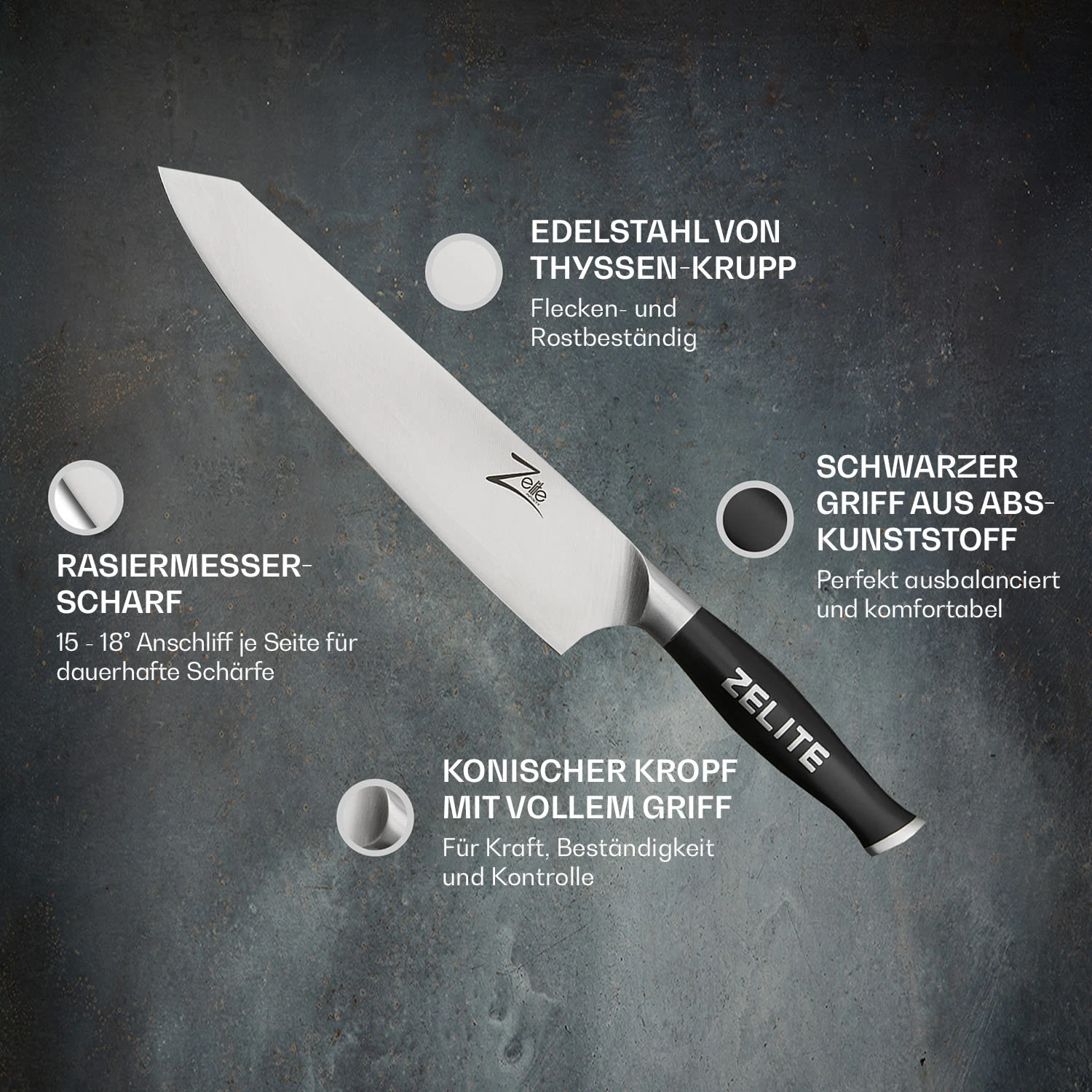 Comfort Pro Serie 9" Kiritsukemesser 56 HRC Edelstahl 2 Comfort Pro Serie 9" Kiritsukemesser 56 HRC Edelstahl – Bild 2