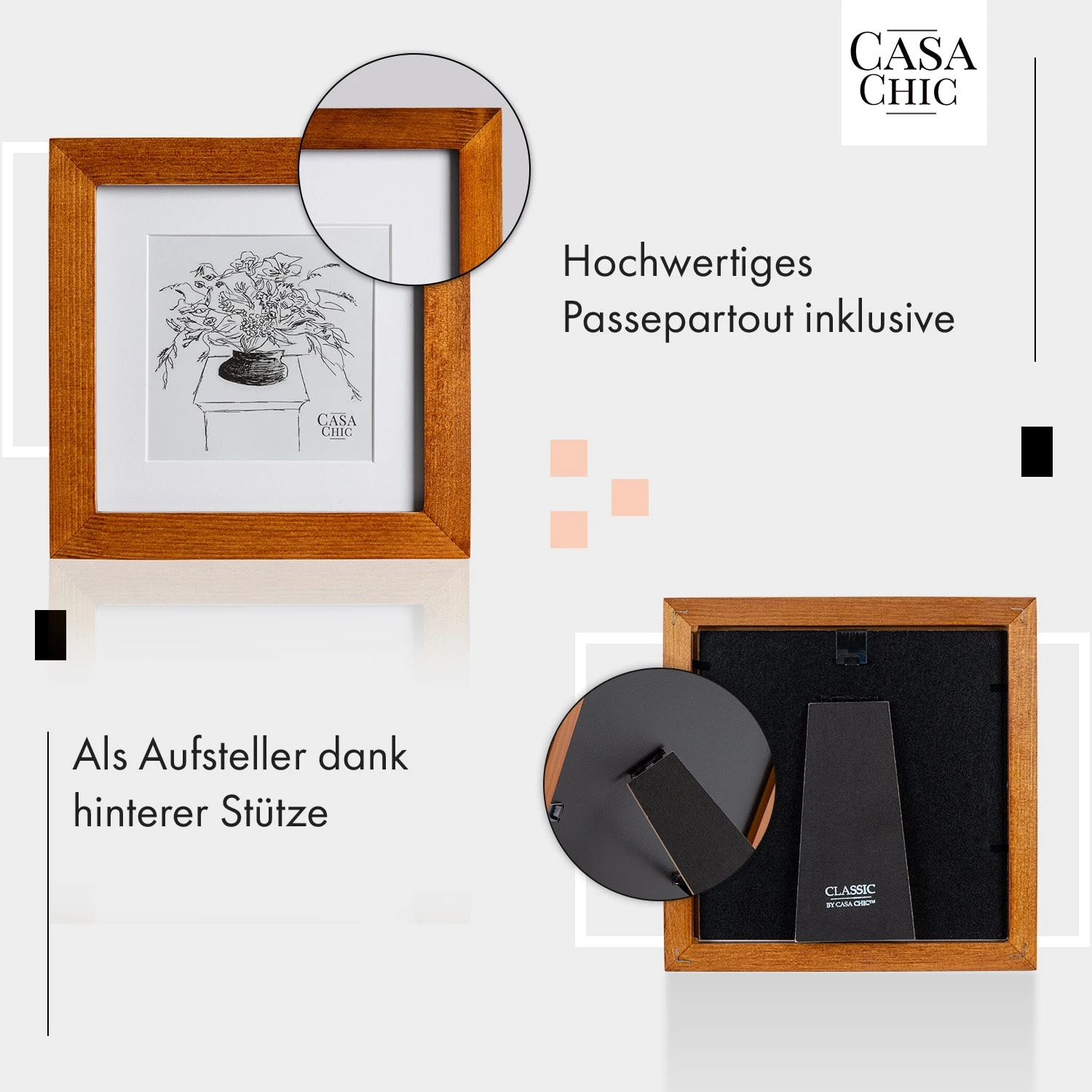 Bristol Bilderrahmen Glasscheibe 15 X 15 Cm Mit Passepartout Echtholz 4 Bristol Bilderrahmen Glasscheibe 15 X 15 Cm Mit Passepartout Echtholz – Bild 4