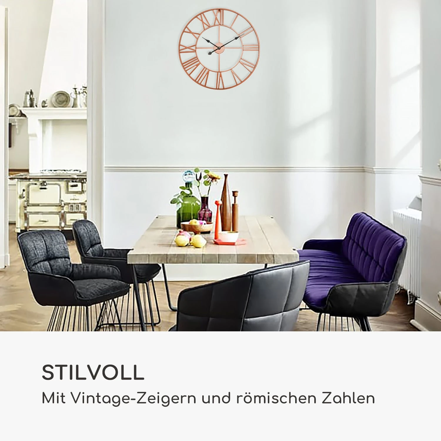 Queensway 60 Wanduhr Metallrahmen Geräuschlos Ø 60 Cm 2 Queensway 60 Wanduhr Metallrahmen Geräuschlos Ø 60 Cm – Bild 2