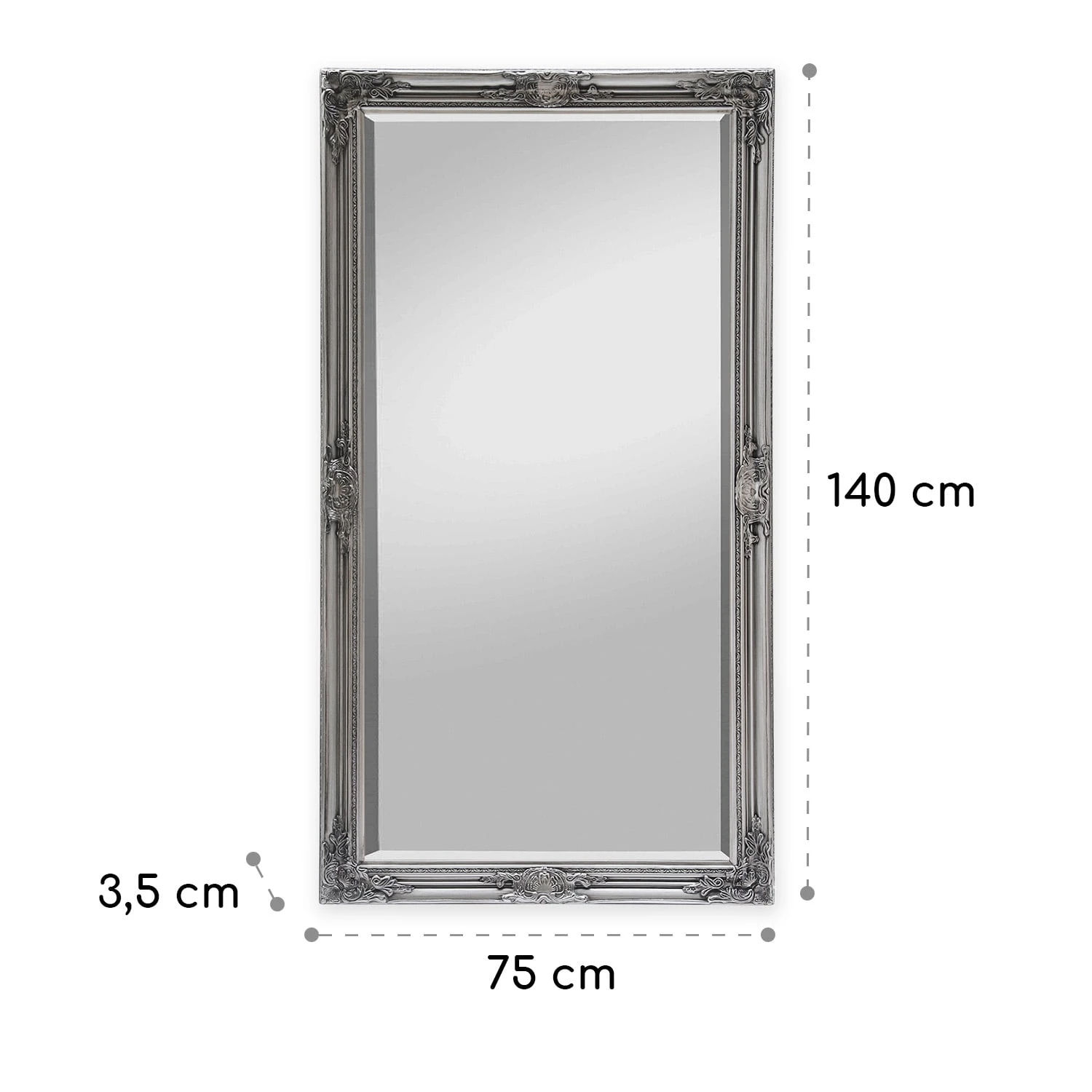 Wembley Wandspiegel Echtholz Rechteckig 140 X 75 Cm 6 Wembley Wandspiegel Echtholz Rechteckig 140 X 75 Cm – Bild 6