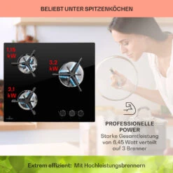 Trifecta 3 Gaskochfeld 3-flammig Gusseisen Glaskeramik -Haushaltsgeräte 10039421 de 0003 usp