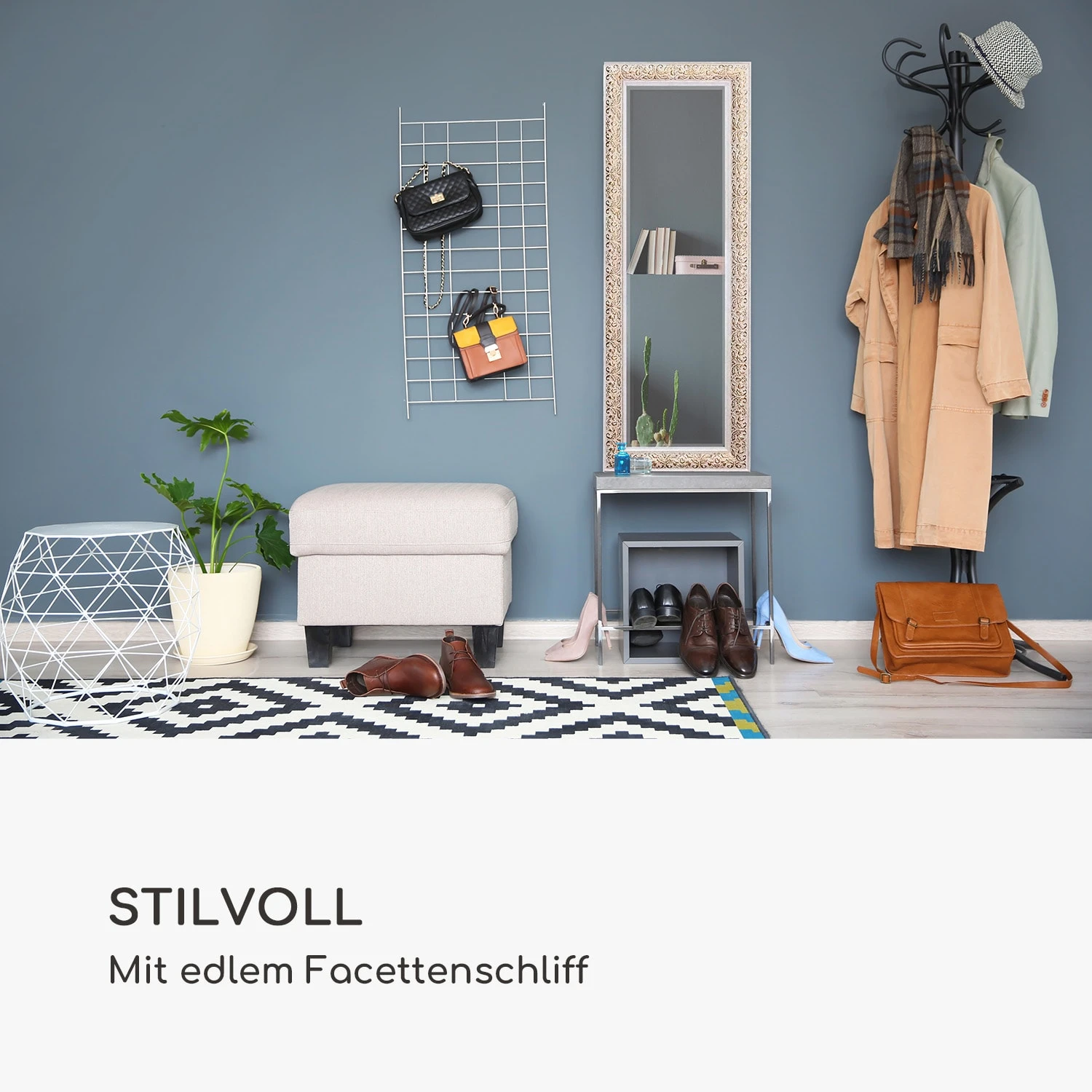 Greenford Spiegel Holzrahmen Rechteckig 130 X 45 Cm Vintage 3 Greenford Spiegel Holzrahmen Rechteckig 130 X 45 Cm Vintage – Bild 3