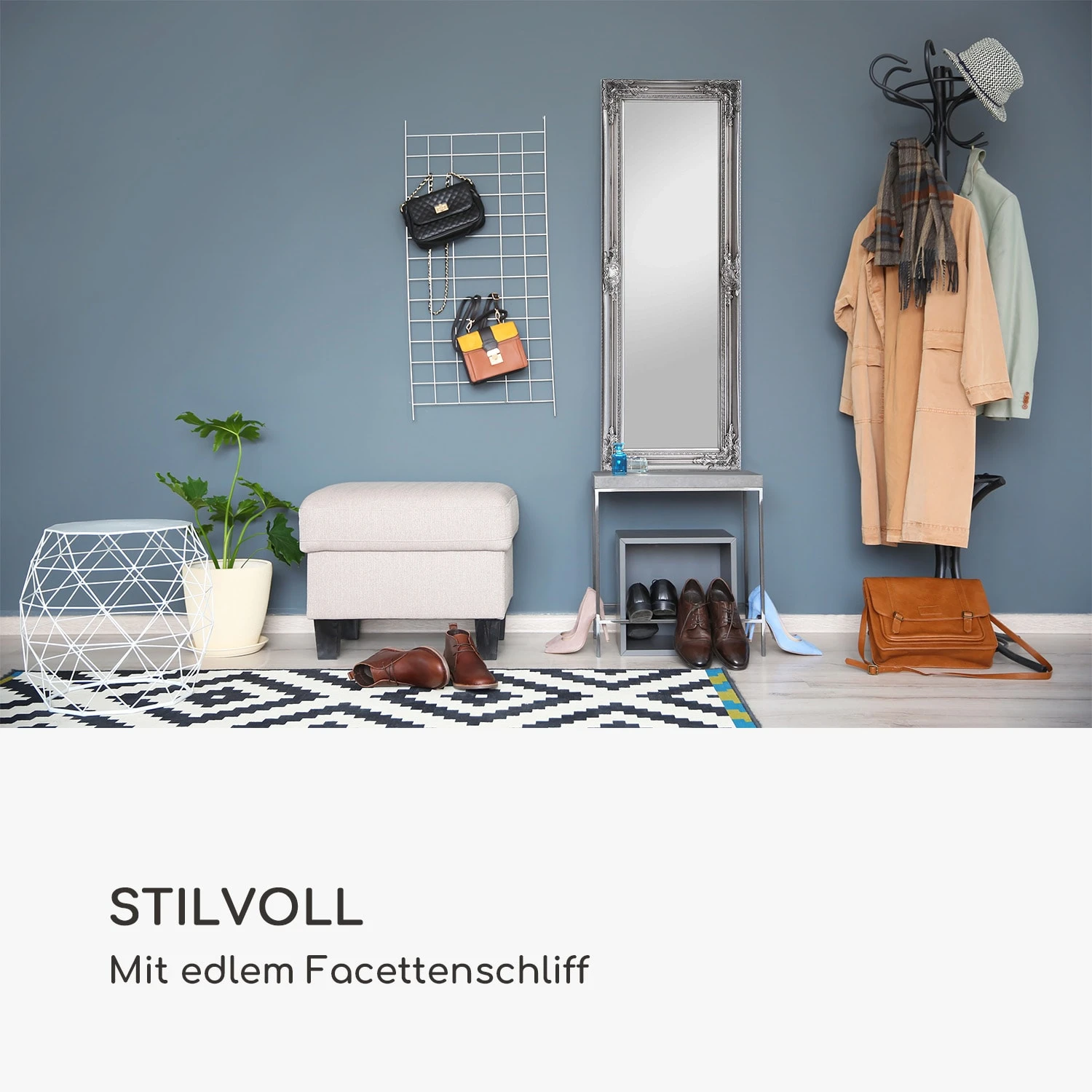 Ashford Standspiegel Massivholzrahmen Rechteckig 130 X 45 Cm 3 Ashford Standspiegel Massivholzrahmen Rechteckig 130 X 45 Cm – Bild 3