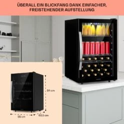 Beersafe 5XL Kühlschrank 148 Liter 3 Böden Panoramaglastür Edelstahl -Haushaltsgeräte 10039512 DE 0006 usp