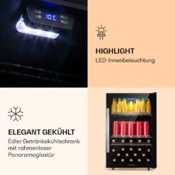 Beersafe 5XL Kühlschrank 148 Liter 3 Böden Panoramaglastür Edelstahl -Haushaltsgeräte 10039512 de 0004 logo