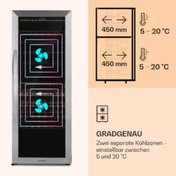 Klarstein Vinamour 77 Duo Weinkühlschrank 191 Liter 5 - 20 °C 2 Kühlzonen -Haushaltsgeräte 10039771 de 0004 logo