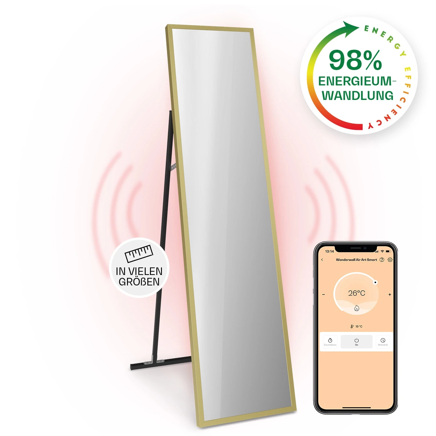 La Palma 900 Smart Infrarotstrahler Konvektor 40x160cm 900W Spiegel Standfuß 1 La Palma 900 Smart Infrarotstrahler Konvektor 40x160cm 900W Spiegel Standfuß