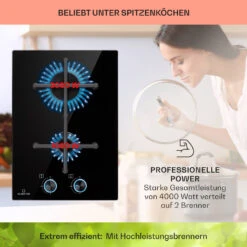 Illuminosa Domino Gaskochfeld 2-flammig Sabaf-Brenner Glaskeramik -Haushaltsgeräte 10039896 de 0003 usp