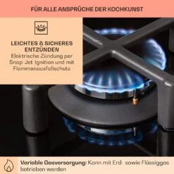 Illuminosa Domino Gaskochfeld 2-flammig Sabaf-Brenner Glaskeramik -Haushaltsgeräte 10039896 de 0005 usp