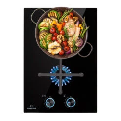 Illuminosa Domino Gaskochfeld 2-flammig Sabaf-Brenner Glaskeramik