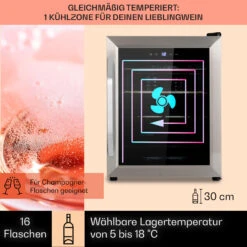 Vinamour 16 Uno Weinkühlschrank 16Fl./42l 5-18°C 41dB Glas -Haushaltsgeräte 10039897 de 0003 usp