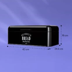 Delaware Brotkasten Metall 42 X 16 X 24,5 Cm Klappdeckel Lüftungslöcher -Haushaltsgeräte 10039909 yy 0006 dimensions