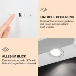 >Aurora Eco 60 Dunstabzugshaube 550 M³/h 60cm Kopffrei Ambientelicht EEC A+ -Haushaltsgeräte 10039928 de 0005 logo