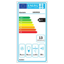>Aurora Eco 60 Dunstabzugshaube 550 M³/h 60cm Kopffrei Ambientelicht EEC A+ -Haushaltsgeräte 10039928 energy label