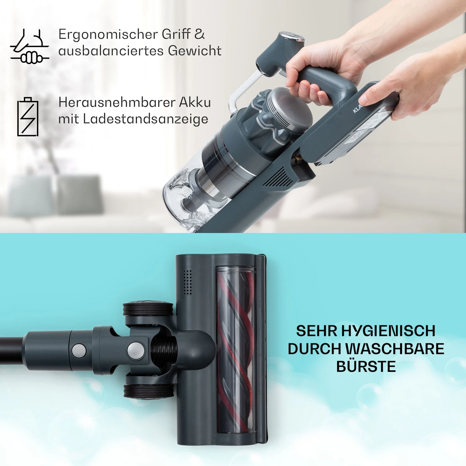 LARMA Staubsauger Kabellos Beutellos Akku 45 Min Laufzeit Max. LED 6 LARMA Staubsauger Kabellos Beutellos Akku 45 Min Laufzeit Max. LED – Bild 6