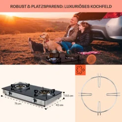 Barzona 2 Campingkocher 2 Brenner 3,4 KW & 4,3 KW Glasplatte Edelstahl 14 Barzona 2 Campingkocher 2 Brenner 3,4 KW & 4,3 KW Glasplatte Edelstahl -Haushaltsgeräte 10040043 de 0006 usp