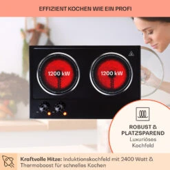 Ramsey Doppel-Kochfeld 2400W 11 Leistungsstufen Glaskeramik -Haushaltsgeräte 10040071 de 0003 usp