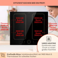 Victoria 4 Flex Induktionskochfeld Einbau 7000W 2 Flexzonen Timer -Haushaltsgeräte 10040201 de 0003 usp